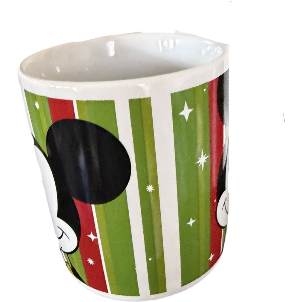 Mickey XL 24 Ounce Coffee Mug Holiday Scarf Disney Striped Drinking Cup - Picture 5 of 6